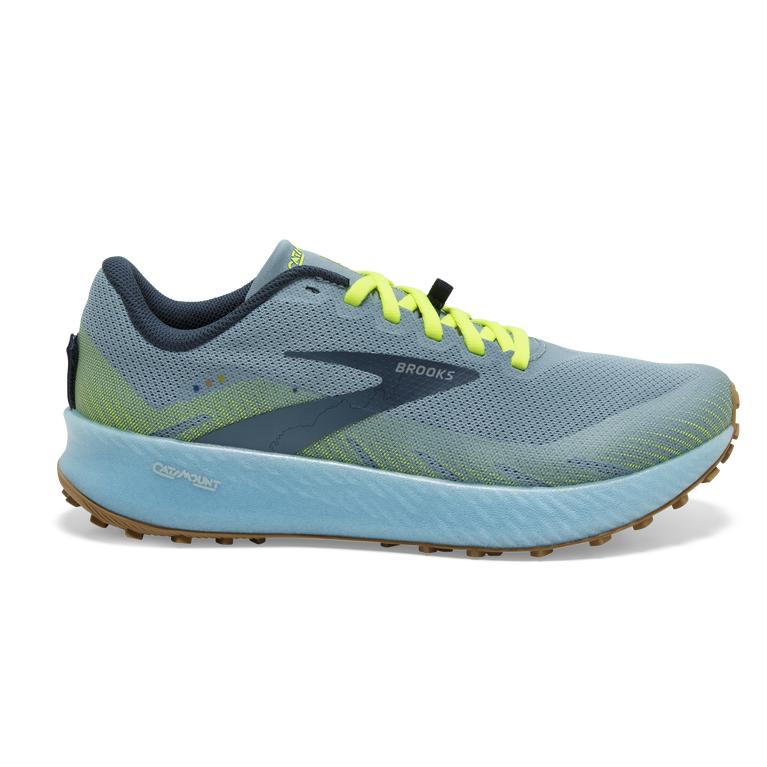 Brooks Catamount Womens Trail Running Shoes - Blue/Nightlife/Biscuit/Green Yellow - Indonesia (TRIA-